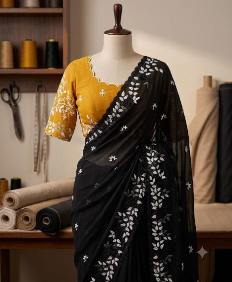 Svara pure georgette surat ka sadi market